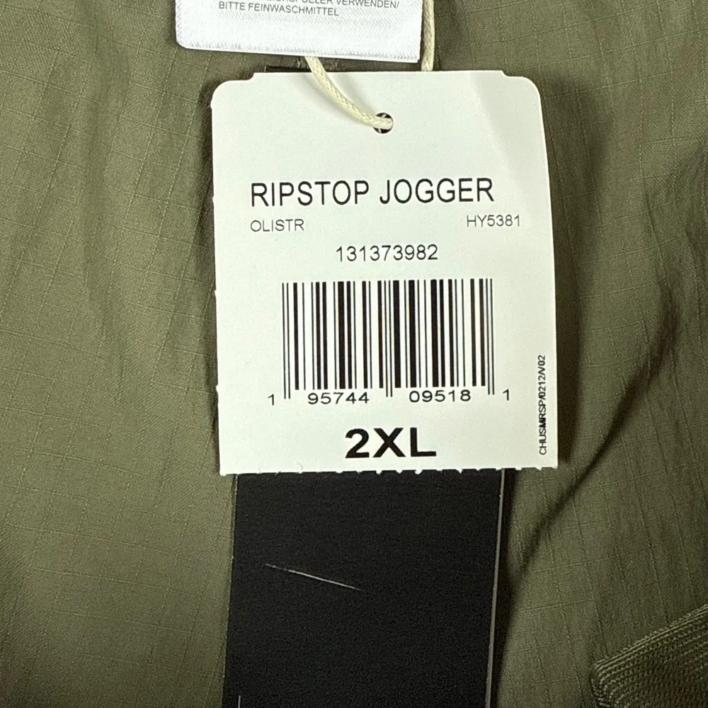 NEW Adidas Mens 2XL Olive Green Ripstop Jogger Pants HY5381